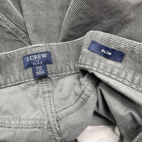 J.Crew Factory Men's Slim Fit Flex Corduroy Pants W34 L32 Gray - Picture 5 of 10